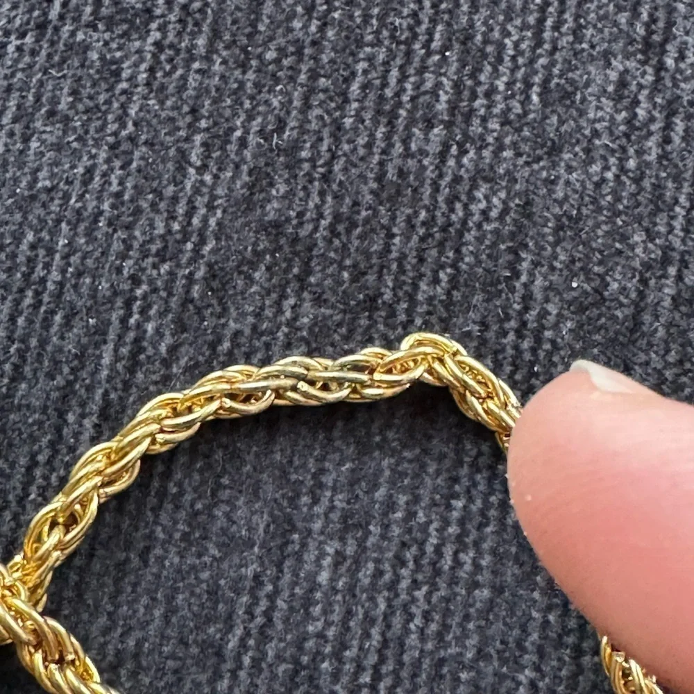 Vintage Puffy Heart Necklace in Gold Tone